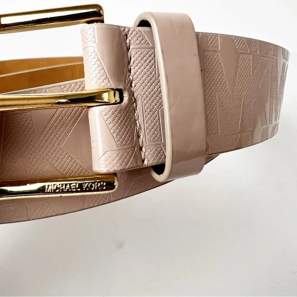 SZ L Michael Kors Pink Monogram Patent Belt - Picture 5 of 8